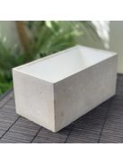 Beton kaspó - téglatest, fehér belsővel