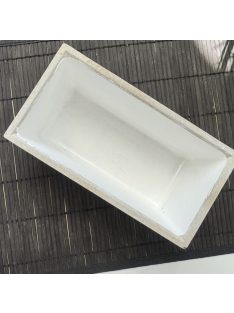 Beton kaspó - téglatest, fehér belsővel