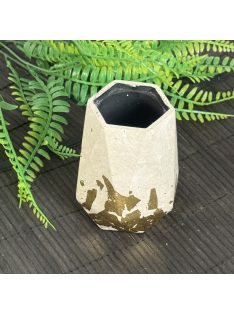 Aranyfóliázott tároló - poligon, fekete belsővel