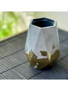 Aranyfóliázott tároló - poligon, fekete belsővel