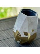 Aranyfóliázott tároló - poligon, fekete belsővel