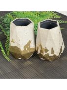 Aranyfóliázott tároló - 2db poligon, fekete belsővel