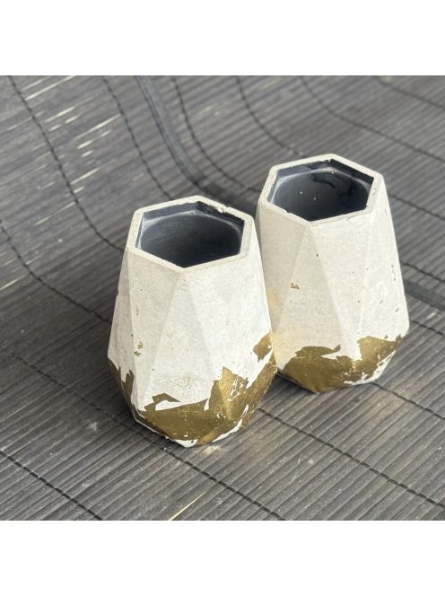 Aranyfóliázott tároló - 2db poligon, fekete belsővel