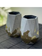 Aranyfóliázott tároló - 2db poligon, fekete belsővel