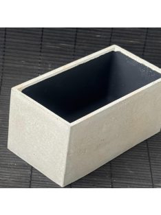 Beton kaspó - téglatest, fekete belsővel