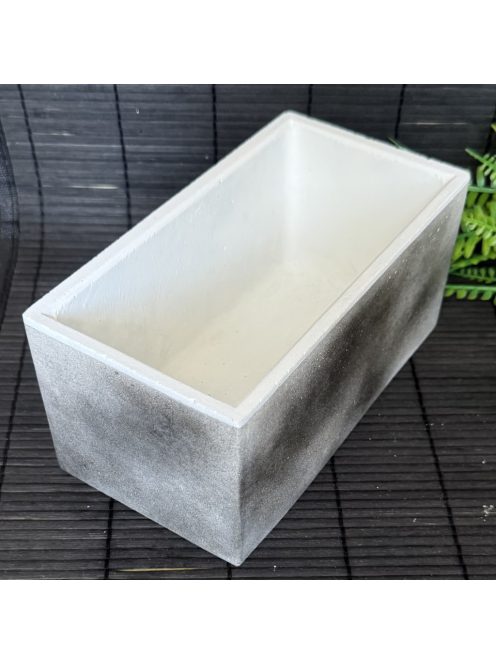 Kaspó - NAGY méret - "smokey" színben, fehér belsővel