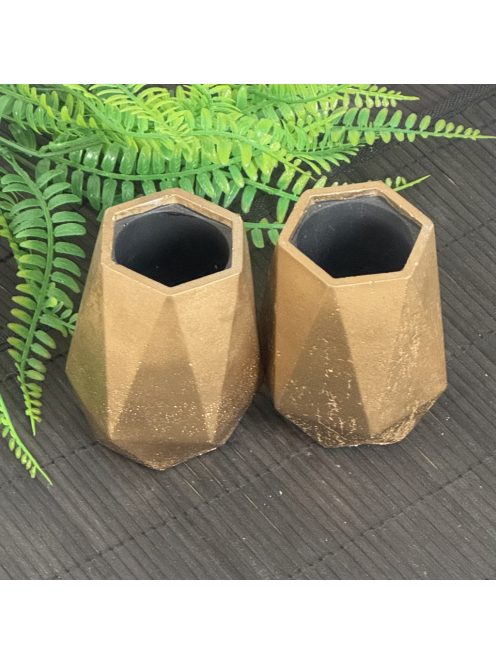 Matt arany tároló - 2db poligon, fekete belsővel