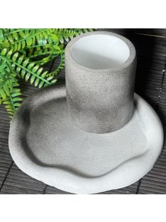 Henger tároló - "smokey" beton, fehér belsővel