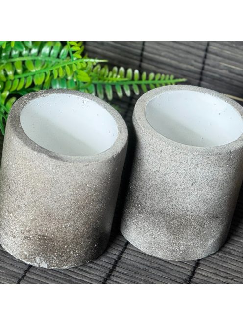 2 db Henger tároló - "smokey" beton, fehér belsővel