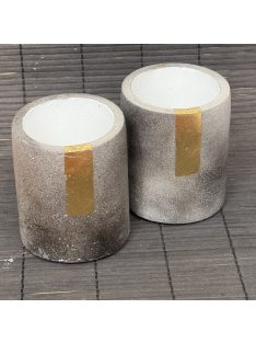   2 db Henger tároló - "smokey" beton, fehér belsővel, aranyozott csíkkal