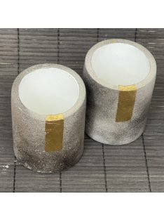   2 db Henger tároló - "smokey" beton, fehér belsővel, aranyozott csíkkal