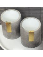 2 db Henger tároló - "smokey" beton, fehér belsővel, aranyozott csíkkal