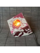 E14 kocka, sarkán döntött lámpa - natúr beton, rosegold  fóliával