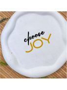 Choose Joy - Kör, hullámos szélű dekor tányér