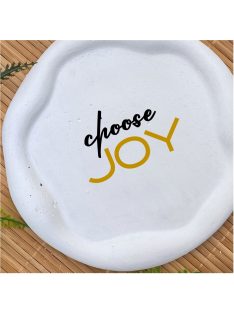 Choose Joy - Kör, hullámos szélű dekor tányér