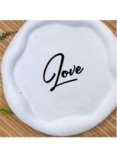 Love -  Kör, hullámos szélű dekor tányér