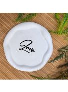 Love -  Kör, hullámos szélű dekor tányér