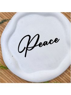 Peace -  Kör, hullámos szélű dekor tányér