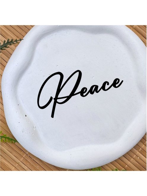 Peace -  Kör, hullámos szélű dekor tányér