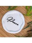 Peace -  Kör, hullámos szélű dekor tányér