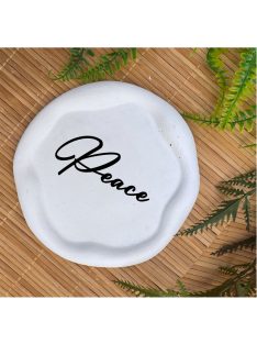 Peace -  Kör, hullámos szélű dekor tányér