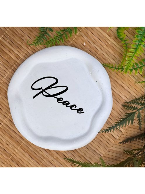 Peace -  Kör, hullámos szélű dekor tányér