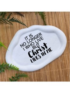   It is no longer I who live, but Christ loves in me  -  Ovális, hullámos szélű dekor tányér