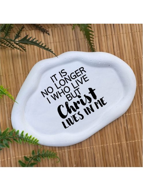 It is no longer I who live, but Christ loves in me  -  Ovális, hullámos szélű dekor tányér