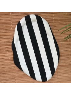 Retro csíkos - Ovális, hullámos szélű dekor tányér