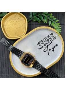   Come close to God and God will come close to you - ovális kicsi dekor tányér