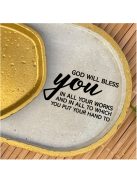 God will bless you in all your works ... - ovális kicsi dekor tányér