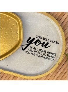  God will bless you in all your works ... - ovális kicsi dekor tányér
