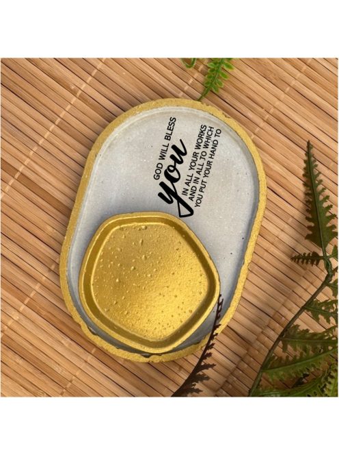 God will bless you in all your works ... - ovális kicsi dekor tányér