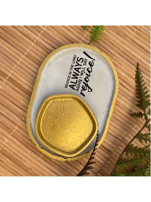 Rejoice in the Lord always... - ovális kicsi dekor tányér