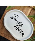 Szeretlek Anya - fehér, ovális, kicsi dekor tányér