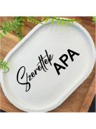 Szeretlek Apa - fehér, ovális, kicsi dekor tányér