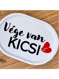 Vége van kicsi - fehér, ovális, kicsi dekor tányér