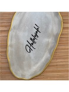 Hallelujah - Ovális tányér - aranyozott peremmel