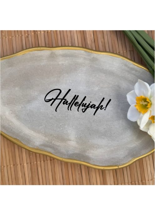 Hallelujah - Ovális tányér - aranyozott peremmel