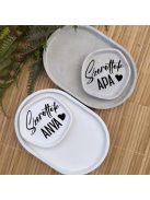 Szeretlek Anya, Szeretlek Apa - 4db-os dekor tálca csomag, beton és fehér színben