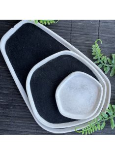 3 db-os tálca szett - natúr beton és fekete színben