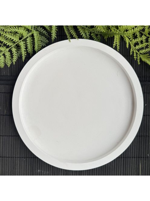 Nagy kör tálca - fehér színben
