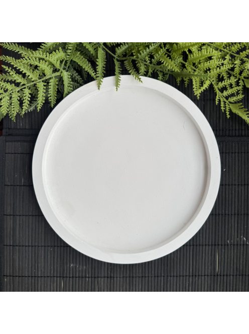 Nagy kör tálca - fehér színben