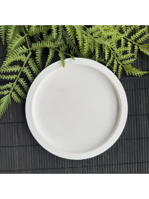 Közepes méretű kör tálca - fehér színben