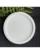 Közepes méretű kör tálca - fehér színben