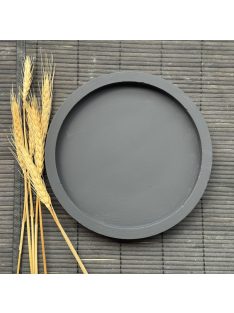Közepes méretű kör tálca - matt fekete