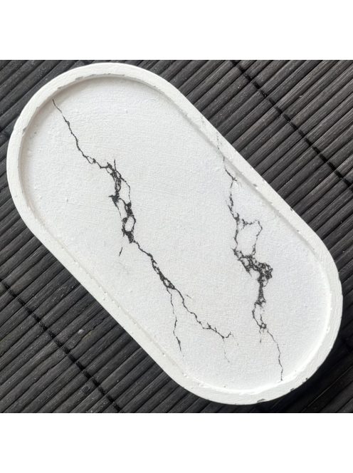 Ovális dekortálca - márvány mintás