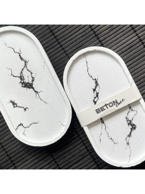 Ovális dekortálca - márvány mintás