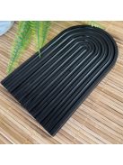 Texturált fekete tálca - szögletes és ovál végekkel, nagy - fehér színben