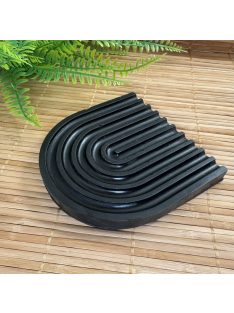   Texturált fekete tálca - szögletes és ovál végekkel, kicsi - fehér színben